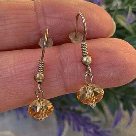 SET Vintage Art Glass, Crystal & Seed Bead Necklace & Earrings - Picture 7 of 9